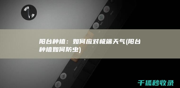阳台种植：如何应对极端天气 (阳台种植如何防虫)