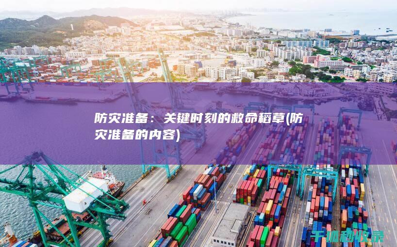 防灾准备：关键时刻的救命稻草 (防灾准备的内容)