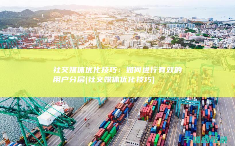 社交媒体优化技巧：如何进行有效的用户分层 (社交媒体优化技巧)